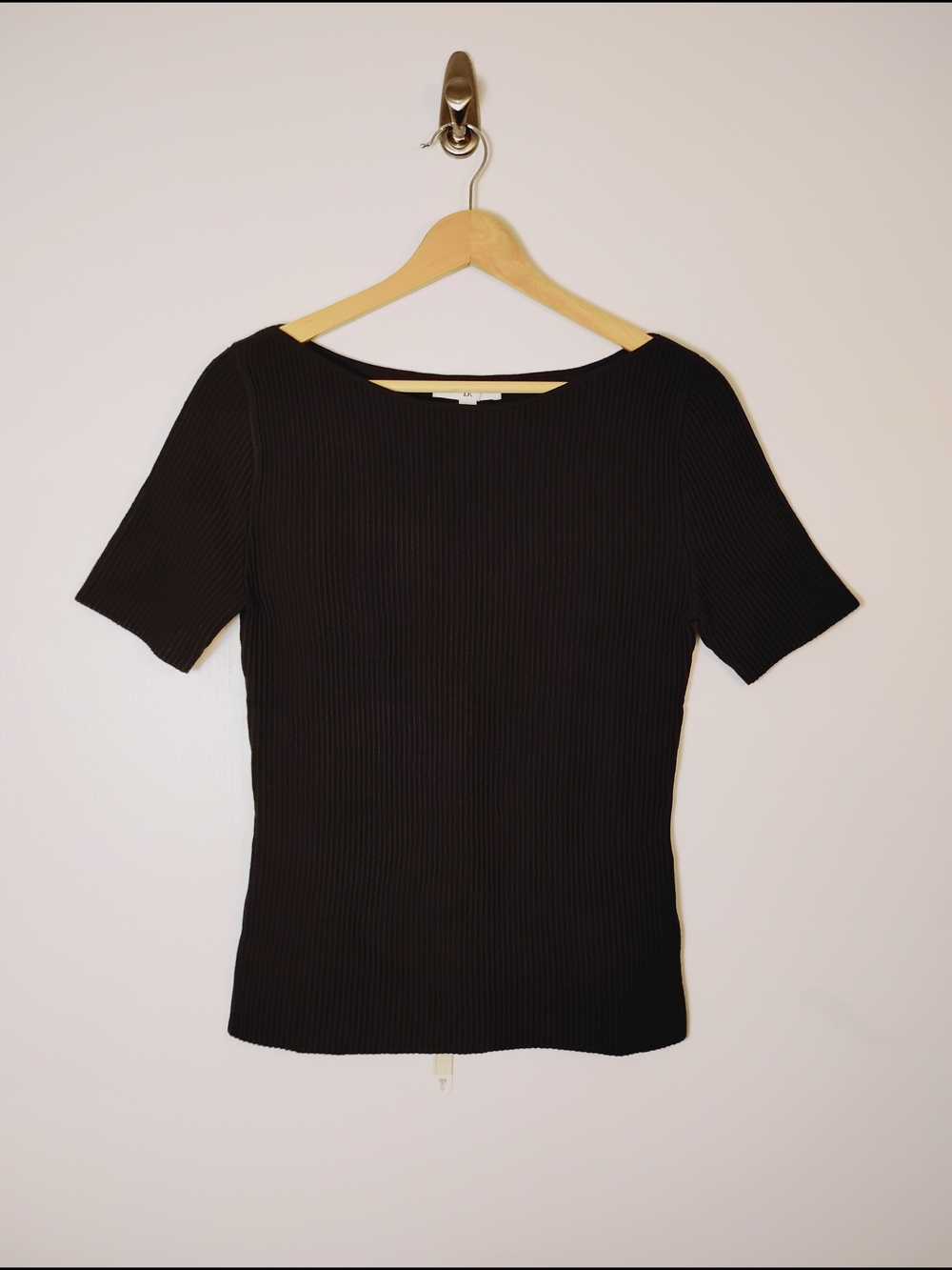 Banana Republic Boatneck Ribbed Short-Sleeve